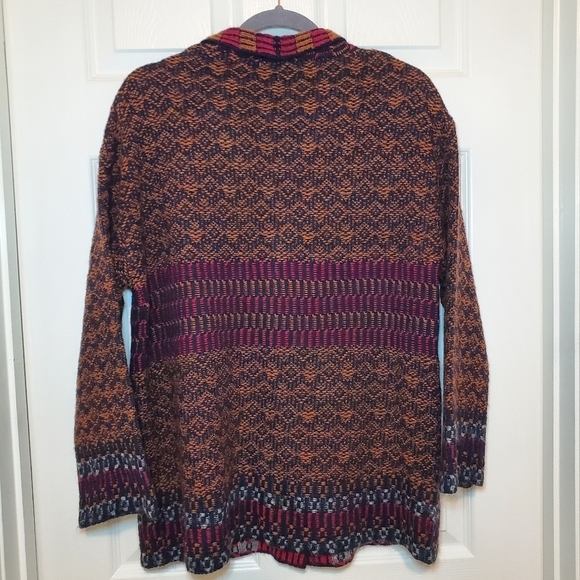 A. Ida Wool Blend Cardigan Sweater One Button Closure Sz M - Picture 6 of 10